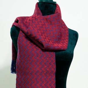Handwoven ZigZag Wool and Tencel Scarf