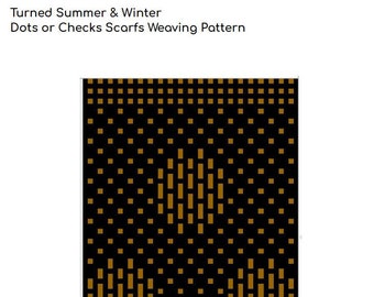 Turned Summer and Winter Dots or Checks Scarf Weaving Pattern + WIF Files