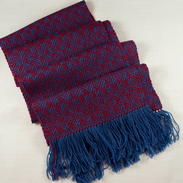 Handwoven Complex Twill Wool and Tencel Scarf