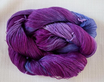 Hilo Pashmina Purples pintado a mano: Tencel, Rayón, Ovillo de Chenilla, Colores personalizados