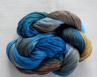 Sand Dune Handpainted Yarn: Tencel, Rayon, Chenille - Custom 4oz Skein, Custom Colors
