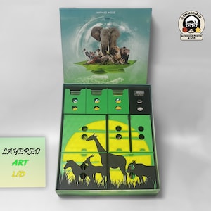 Ark Nova Insert with Layered Art Lid | Base Game | Sleeved Cards