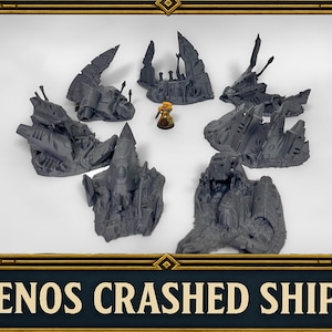 Xenos Crashed Ship Terrain: Eldar Vehicle Ruins, Wargaming Scenery