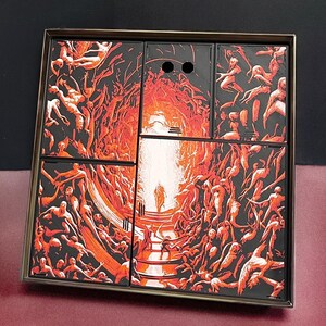 Inferno compatible organizer | Compatible with Plutus & Phlegyas and Metal Coins | Insert with Layered Art Lid | Sleeved Cards