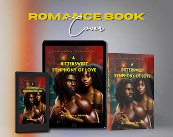 Vorgefertigter Black Romance-Bucheinband – afroamerikanischer Bucheinband, vollständiges Bucheinband-Design – vorderer Einband mit Bonus-Rückseite und Rückeneinband-Design