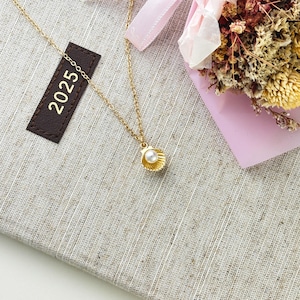 Dainty Clam Shell Necklace with Pearl by Stella Amoré –  Ocean Jewelry – Oyster Shell Pendant for Everyday Beach Girl – Summer Jewelry