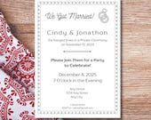 Digital Wedding Announcement Template, Wedding Party Invitation, Elopement, Digital Download, Printable, Send Via Text/Email/Social Media
