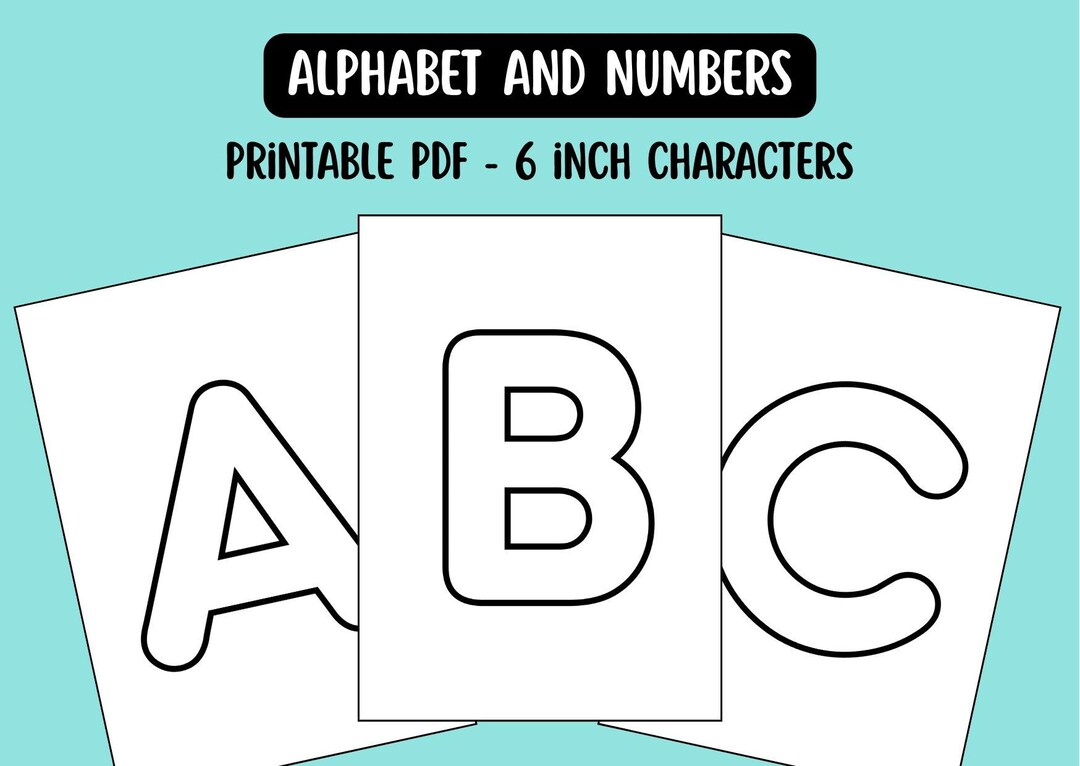 Alphabet Letters and Numbers Template Printable PDF for Crafts, Banners ...