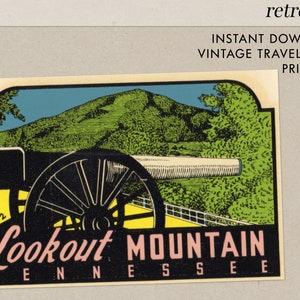 Lookout Mountain - Tennessee - TN - Vintage Travel Decal - Instant Download
