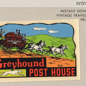 Greyhound post House-Vintage reizen decal-Instant Download