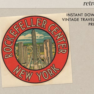 Rockefeller Center - New York - NY - 30 Rock - viaggio Vintage Decal - Download immediato