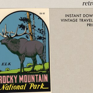 Rocky Mountain National Park - Colorado - CO - Vintage Travel Decal - Instant Download