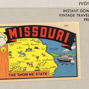 Missouri - The Show Me State - MO - Vintage Travel Decal - Instant Download