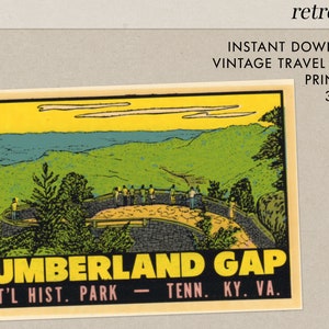 Cumberland Gap - National Historic Park - Vintage Travel Decal - Instant Download
