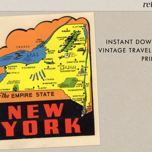 New York - NY - The Empire State - Northeast - Vintage Travel Decal - Instant Download