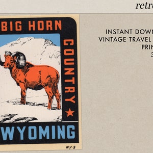 Big Horn Country - Wyoming - WY - Instant Download - Printable