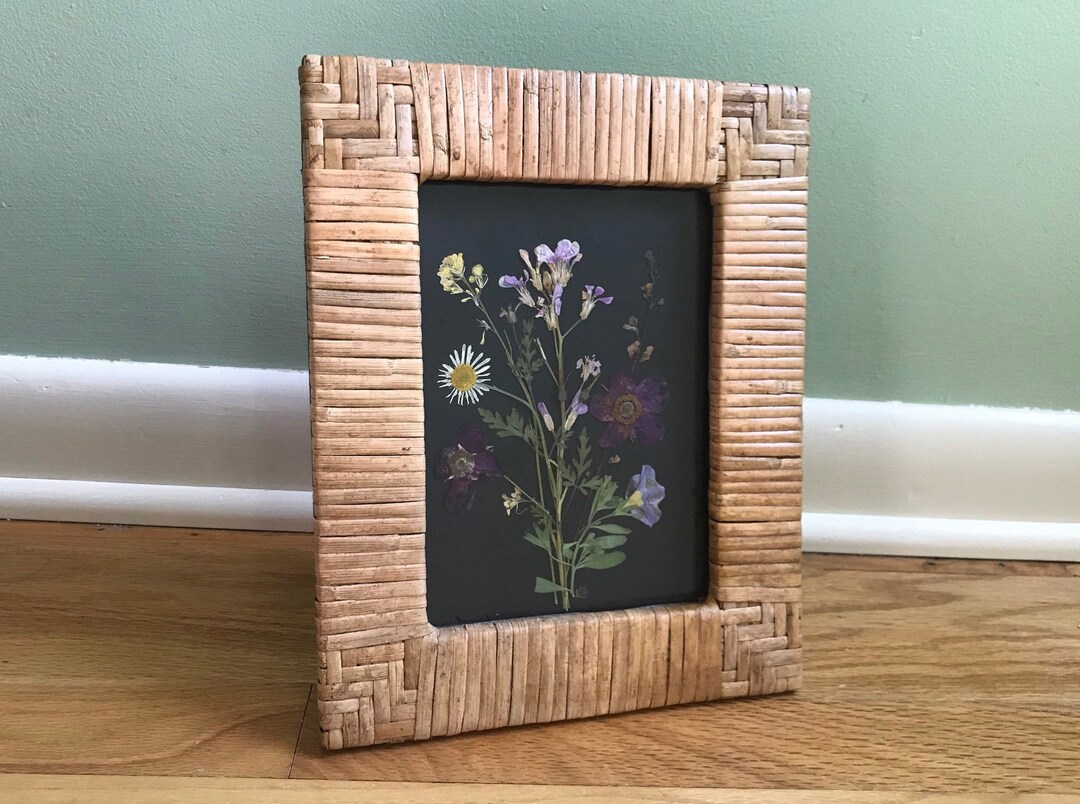 Framed Pressed Flower Art in Bamboo Frame 8 X 10 Etsy