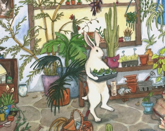 The Plant Room - Fine Art Print - Rabbit Art