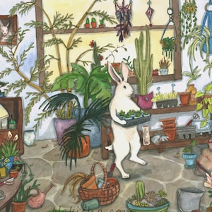 The Plant Room - Fine Art Print - Rabbit Art