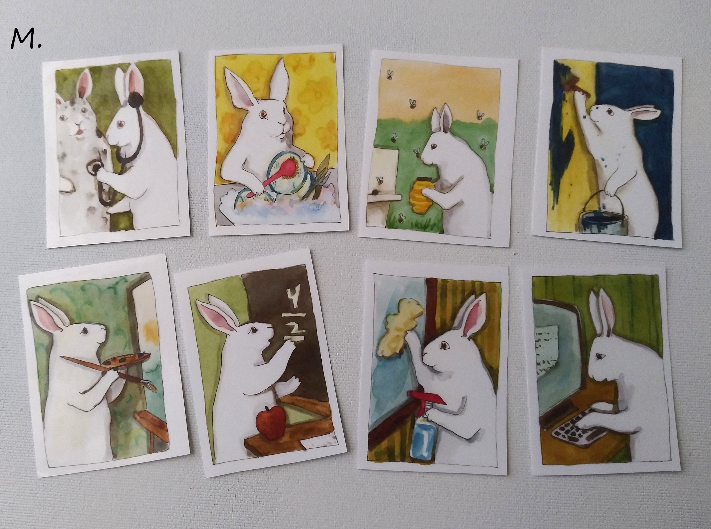 Rabbit Game Sticker Colorful Bunny Sticker Sets - Assorted Cute Rabbit Art Stickers - With ...