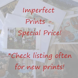 Imperfect Prints Too - Special Price - Bunny Rabbit Art, Cute Animal Wall Art, Discount Priced Seconds, Miss Prints, Fun Cute Original Art