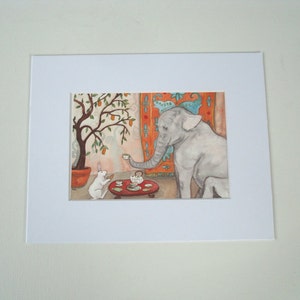 Tea with Elephant Fine Art Rabbit Print image 4
