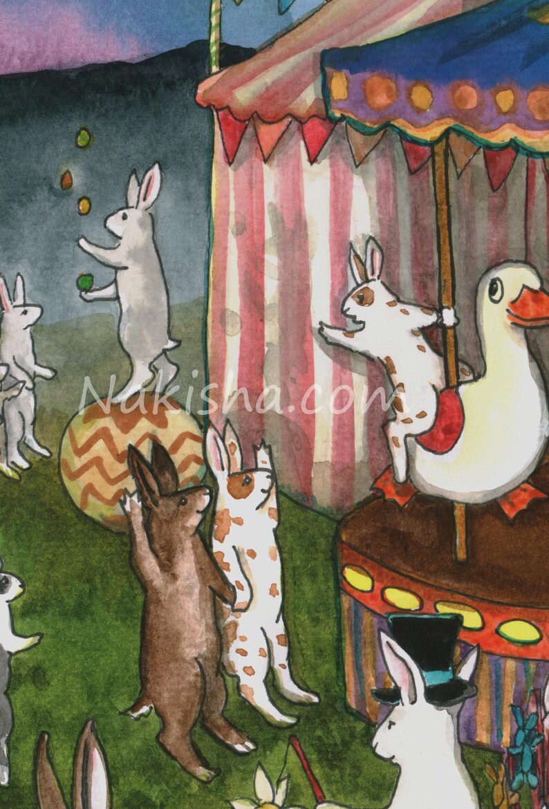 Carnival -signed Fine Art Print From Original Watercolor Painting- Cute ...