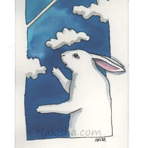 Original Painting - Cloud Watch - Watercolor Animal Art