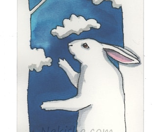 Original Painting - Cloud Watch - Watercolor Animal Art