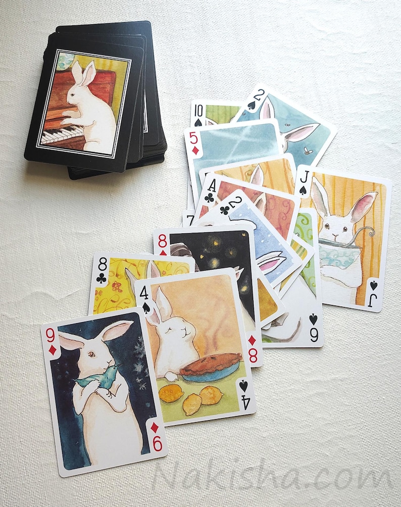Magic Rabbit Playing Cards Rabbit Playing Card Deck With Original Bunny Art Illustrations, Unique ...