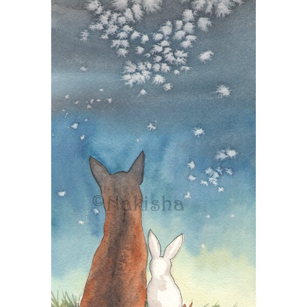 Original Animal Art - A Good Friend at the End of the Day - Watercolor Animal Painting