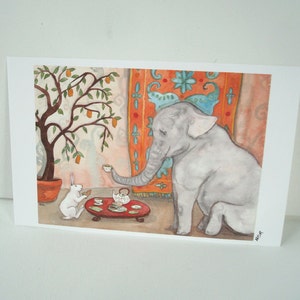 Tea with Elephant Fine Art Rabbit Print image 3