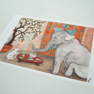 Tea with Elephant Fine Art Rabbit Print image 5