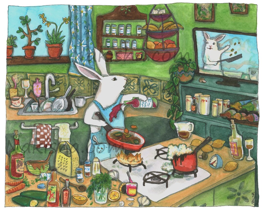 Cooking Show - Signed Fine Art Print From Original Watercolor Painting ...