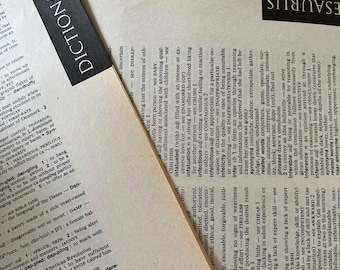 ヴィンテージ辞書・シソーラスページ：ジャンクジャーナル用のアップサイクルされたエフェメラ