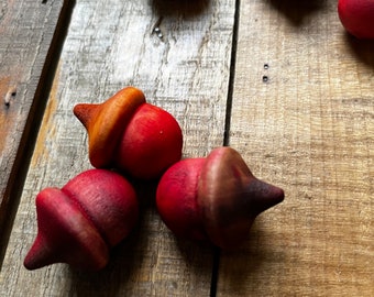 Holz Eicheln | Rustikales Herbst Dekor, 3er Set