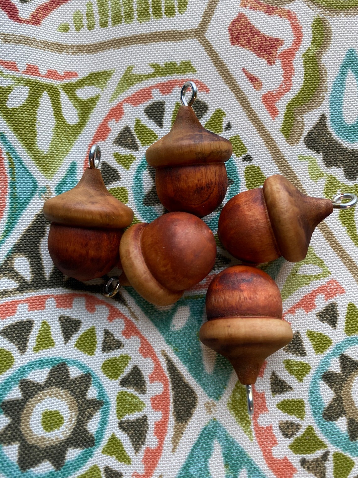 Wooden Acorn Lucky Acorns Wood Sunset Orange Marigold Stained Etsy