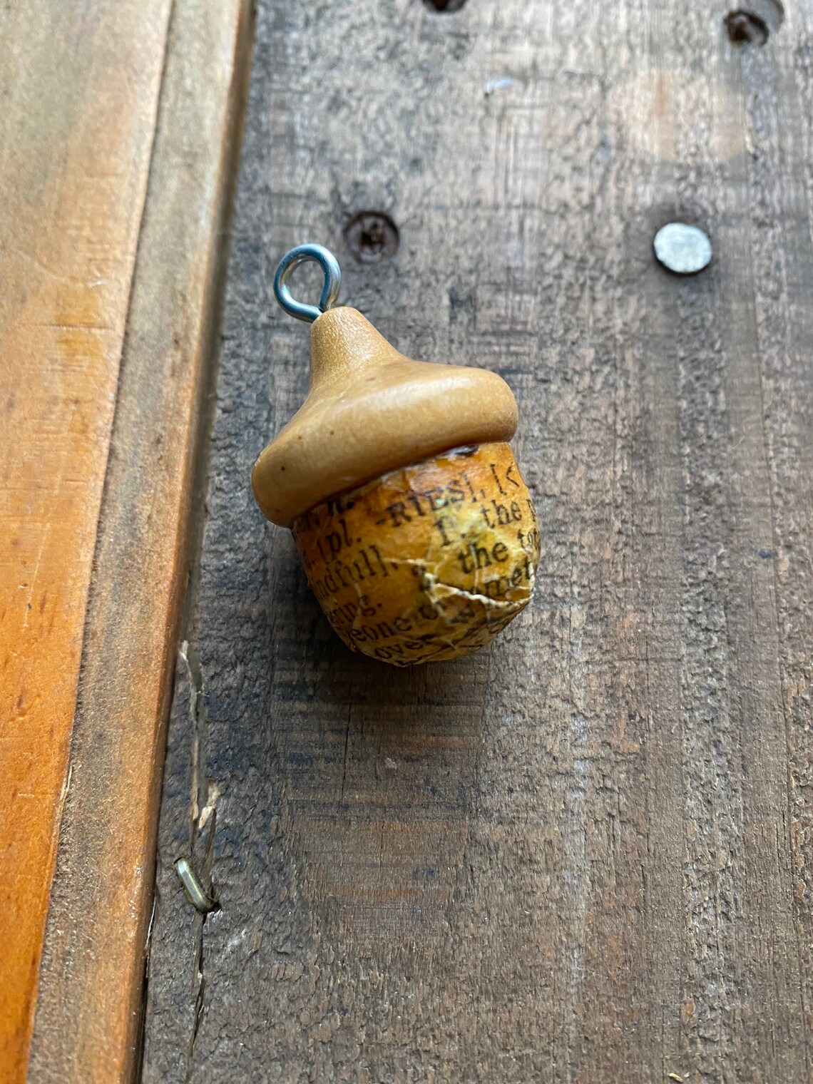 Wooden Acorn Ornament Antique Rustic Vintage Paper Acorns Etsy