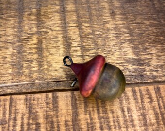 Wooden Acorns Green Acorn Color Stained Solid Wood Ornament