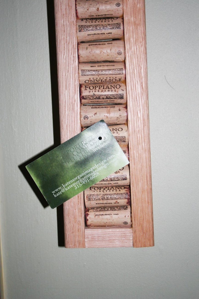 SALE Wine Cork Board with recycled Wood 11x3.5 Message Board Etsy