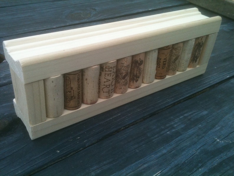 SALE Wine Cork Board with recycled Wood 11x3.5 Message Board Etsy