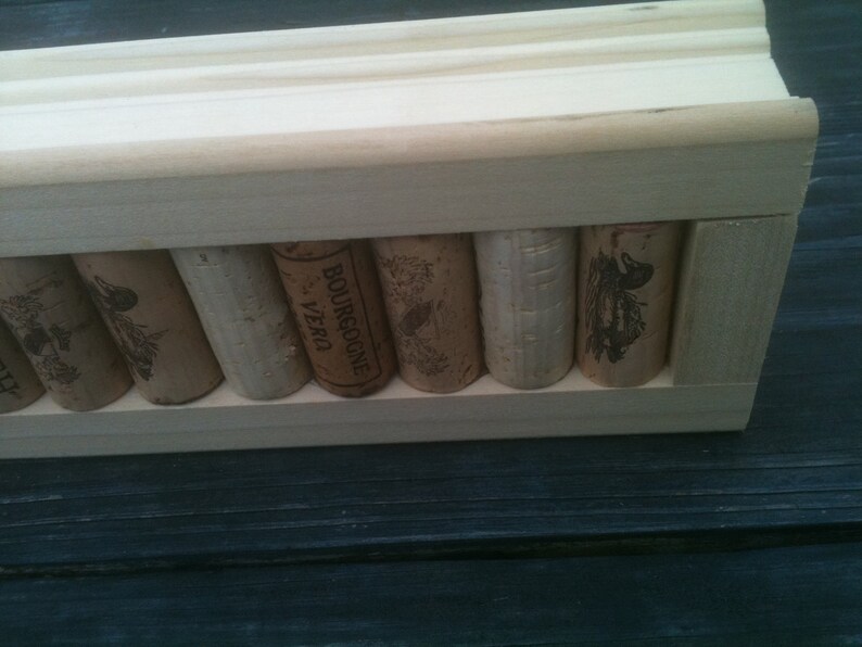 SALE Wine Cork Board with recycled Wood 11x3.5 Message Board Etsy