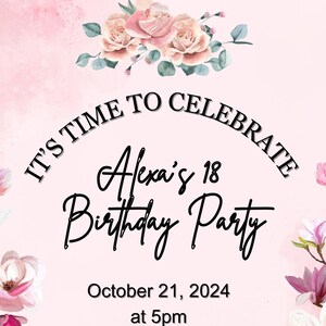 Tarjeta de cumpleaños personalizable instantánea Es hora de celebrar Plantilla de invitación lista para imprimir