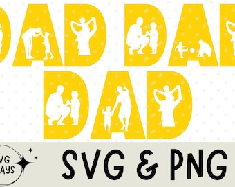 Dad SVG, Father's Day SVG, Boy dad svg, dad png, dad cut file, Father svg, dad outline, dad dxf, silhouette, Cricut, Png, Svg