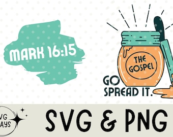 Retro Christian PNG SVG Spread the Gospel  Instant Digital Download Religious Godly Gifts PNG Svg Bible Verse Shirt Faith Clip Art