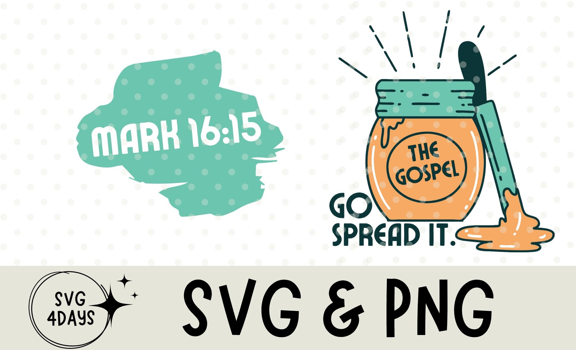 Retro Christian PNG SVG Spread the Gospel Instant Digital Download ...