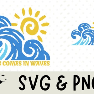 La felicidad viene en olas SVG, camisa de verano svg, svg positivo, olas svg, playa svg, verano vacay vibe svg, png