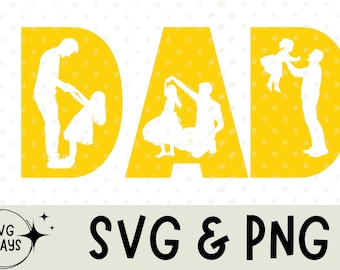 Dad SVG, Father's Day SVG, Girl Dad svg, dad png, dad cut file, Father svg, dad outline, dad dxf, silhouette, Cricut, Png, Svg