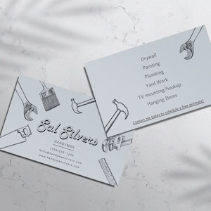 Customizable Silver Handyman Tools Business Card Template