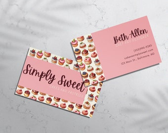 Customizable Pastry Treats Chef Bakery Business Card Template